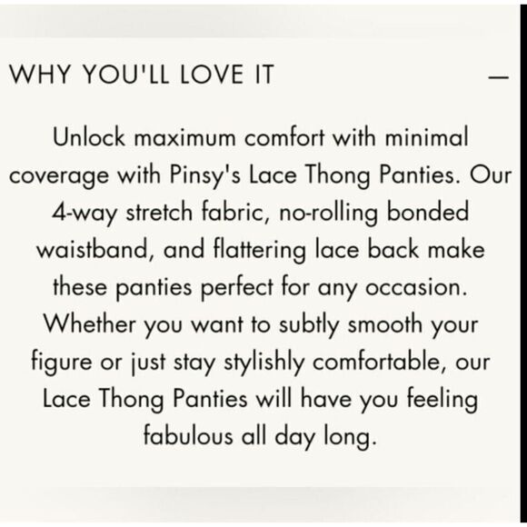 Pinsy Women's Sz Large Beige Light Shaping Thong Lace Panty - Picture 4 of 7